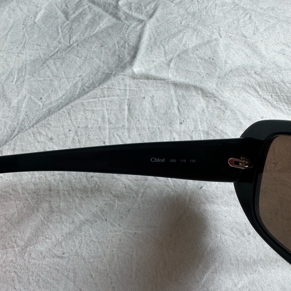 Chloe Brown Rectangular Sunglasses with Blue Case - Picture 5 of 5